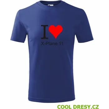 Chlapecké tričko Dětské tričko I love X-Plane 11 - Barva: královská modrá, Velikost 10let