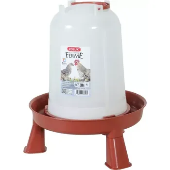 Napáječka pro ptáka Zolux Žlab pitný pro drůbež stojící 5l červený