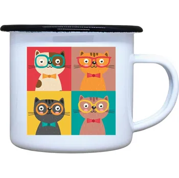 DOBRÝ TRIKO Plecháček s potiskem Čtyři kočky Velikost plecháčku: 330 ml