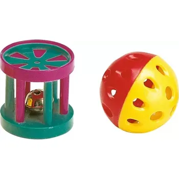 Hračka pro kočku Ferplast PA 5202 plastové hračky se zvonečkem 2ks