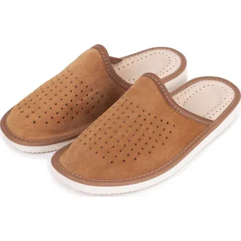 Dámské pantofle Vlnka Dámské letní kožené pantofle světle hnědá velikost obuv dospělí 42