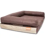 Aminela pelíšek s okrajem 120x80cm Half and Half hnědá/béžová