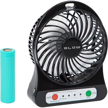 Domácí ventilátor USB stolní ventilátor s akumulátorem 10cm černý