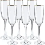 ERNESTO® Sada sklenic se zlatým okrajem, 6dílná (sklenice na sekt)