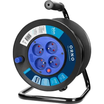 Prodlužovací kabel Prodlužovací buben 30m, 4 zásuvky, ochrana proti přehřátí