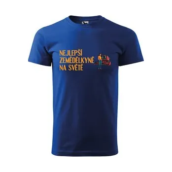 Pánské tričko Tričko s potiskem Nejlepší zemědělkyně na světě: modré 4XL