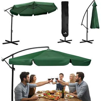 Slunečník Skládací zahradní slunečník 8-segmentový 350 cm s potahem Plonos PL-881