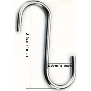 Příslušenství ke karavanu Háčky drátěné, stříbrné, tvar S, 2.54cm