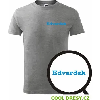 Dětské tričko Edvardek - Barva: tmavě šedý melír, Velikost 8let