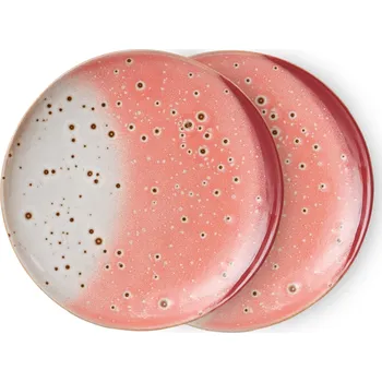 Talíř HK living Keramický dezertní talířek 70's Lychee – set 2 ks