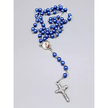 Růženec Kateřina Vlasáková Růženec Svatý Kryštof - modré perle