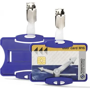 DURABLE 8118, pouzdro na ID kartu s otočným klipem 54x85 mm Barva: Modrá