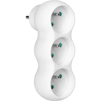 Elektrická zásuvka ORNO Bílá rozdvojka zásuvek 3x2P+E se zástrčkou