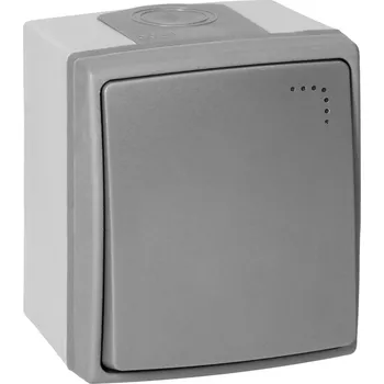 Elektrická zásuvka ORNO Zvonekové tlačítko AQUATIC PRO IP 55 s osvětlením, šedá/grafitová