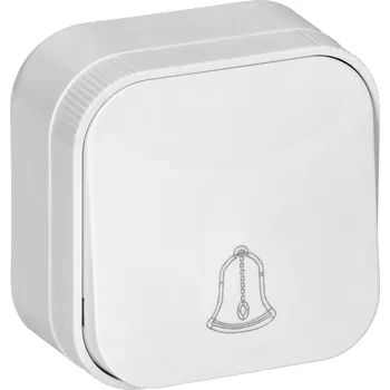 vypínač Bílý zvonkový spínač IP20, 10ks