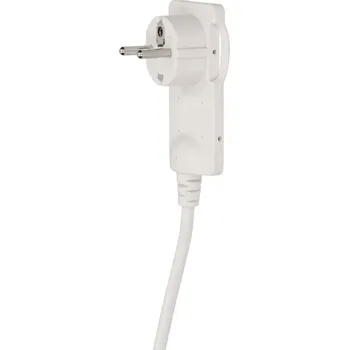 Elektrická zásuvka Bílá plochá zástrčka s kabelem a rukojetí