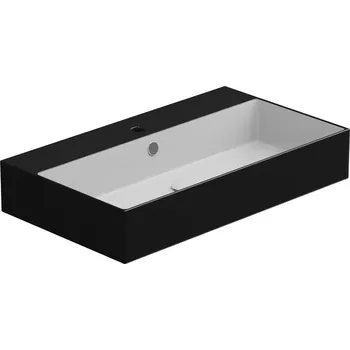 Umyvadlo Zenith BW 80 hranaté, keramické, dvoubarevné, 80x46 cm, ZELAVBW80BI000002