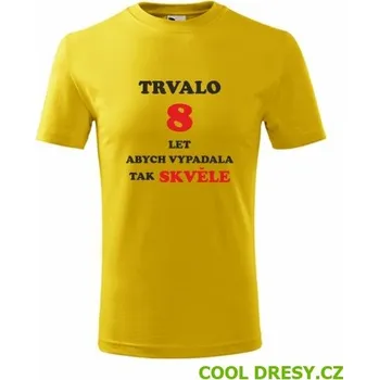 Dětské tričko dívčí trvalo 8 let - Barva: žlutá, Velikost 10let