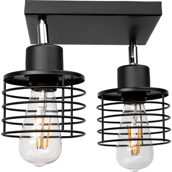 Nástěnné svítidlo ORNO Černé čtvercové nástěnné svítidlo E27 2x60W