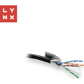 Síťový kabel LYNX FTP kabel Cat6, PE (Fca), celoměděný, venkovní, černý, cívka 305m LX-SLD-FTP6-PE-BK