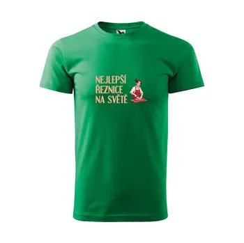 Pánské tričko Tričko s potiskem Nejlepší řeznice na světě: zelené S