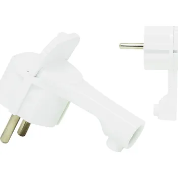 Elektrická zásuvka Úhlová zástrčka WT-16UP bílá plochá