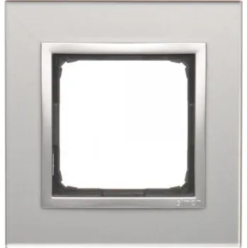 vypínač Kontakt-Simon Rámeček jednonásobný skleněný Simon 54 nature Stříbrná mlha