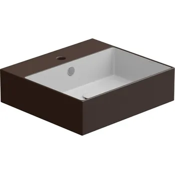 Umyvadlo Umyvadlo Zenith BW 50 hranaté, keramické, dvoubarevné, 50x46 cm, ZELAVBW50BI000035