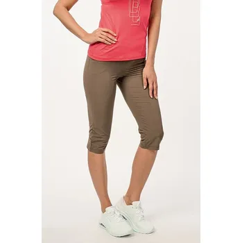 Funkční úzké hnědé dámské 3/4 kalhoty 284 sil velikost M