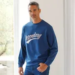 Mikina se zipem a kulatým výstřihem modrá džínová 87/96