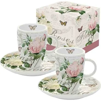 Easy Life Sada porcelánových hrnků s podšálkem Jardin Botanique