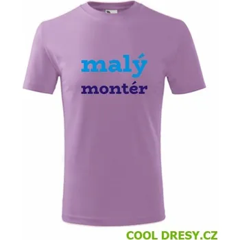 Dětské tričko malý montér - Barva: fialová, Velikost 4roky