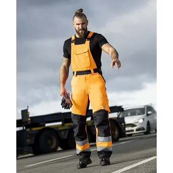 montérky Reflexní kalhoty s laclem ARDON®SIGNAL+ oranžovo-černá 44 oranžové odstíny 48