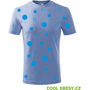 Dětské tričko s modrými kuličkami - Barva: nebesky modrá, Velikost 6let