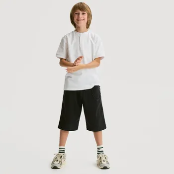 Chlapecké tričko Reserved - Bavlněné tričko henley - bílá - 071FH-00X - 071FH-00X-170