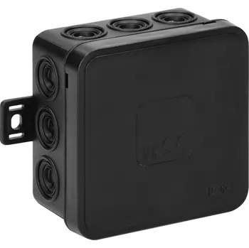 Rozvaděč Rozvodná skříňka IP54, 12 vstupů, 75x75x41mm, černá