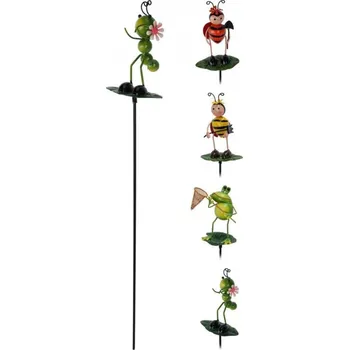 Vánoce Ozdoba zapichovací zvířátko na listu 56 cm mix