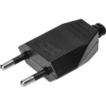 Elektrická zásuvka Černá plochá zástrčka 2,5A, 250V, 1ks