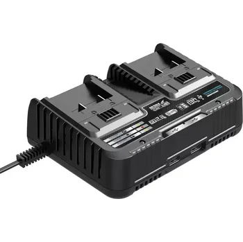 DEDRA Dvojslotová nabíječka 2x2,3 A DED7038V, vhodná pro DED7032, DED7034, DED7035, DED6936, DED6937 DED7038V