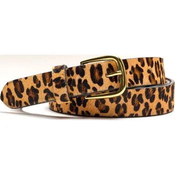 Opasek Blancheporte Kožený opasek ve vzhledu leopardí srsti, efekt materiálu s chloupkem béžová/černá 46/48