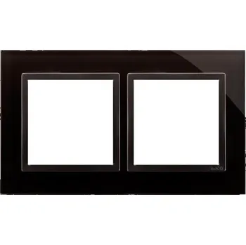 vypínač Kontakt-Simon Dvojitý skleněný rámeček Simon 54 nature Ztuhlá láva