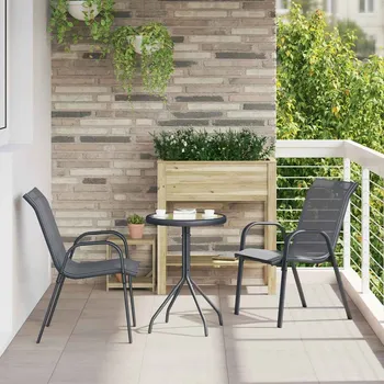 Zahradní sestava Zahradní bistro set 3 pcs Šedá Ocel IM_42003979