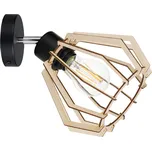 ORNO Černé nástěnné svítidlo s dřevěným detailem