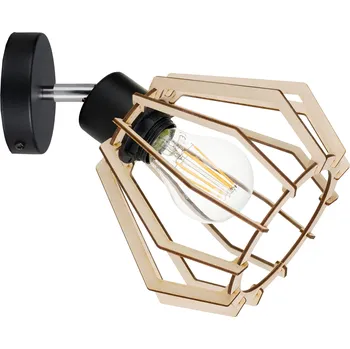 Nástěnné svítidlo ORNO Černé nástěnné svítidlo s dřevěným detailem