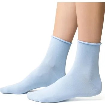 Dámské oblečení Světle modré dámské bambusové ponožky Art.125 WD020, LIGHT BLUE Velikost: 38/40