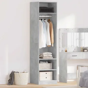 Příborník do zásuvky Nábytek XL Šatní skříň betonově šedá 50 x 50 x 200 cm kompozitní dřevo 800238