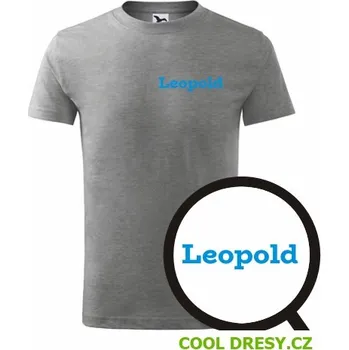 Dětské tričko Leopold - Barva: tmavě šedý melír, Velikost 10let