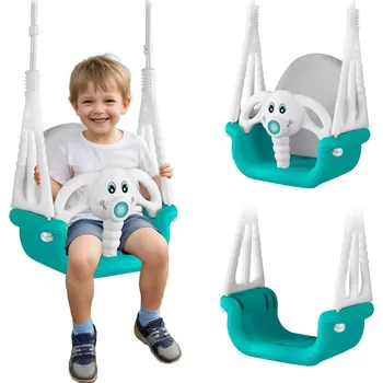 Dětská houpačka Vědérková houpačka Sloník 3v1 Ricokids tyrkysová