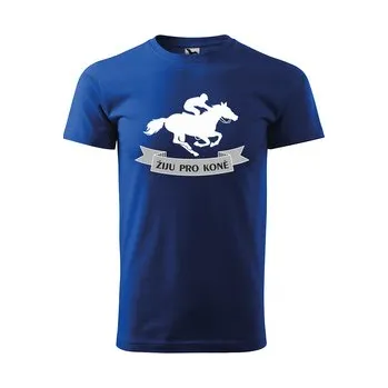 Pánské tričko Tričko s potiskem Žiju pro koně: modré 4XL