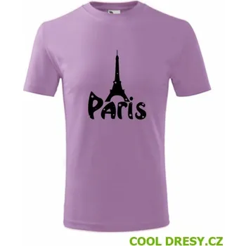 Chlapecké tričko Dětské tričko Paříž - Barva: fialová, Velikost 6let